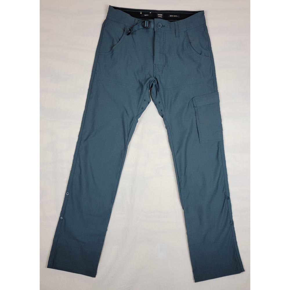 Prana Zion Slim Fit Hiking Pants Blue Grey Mens 28x30 Recycled Nylon 1969831